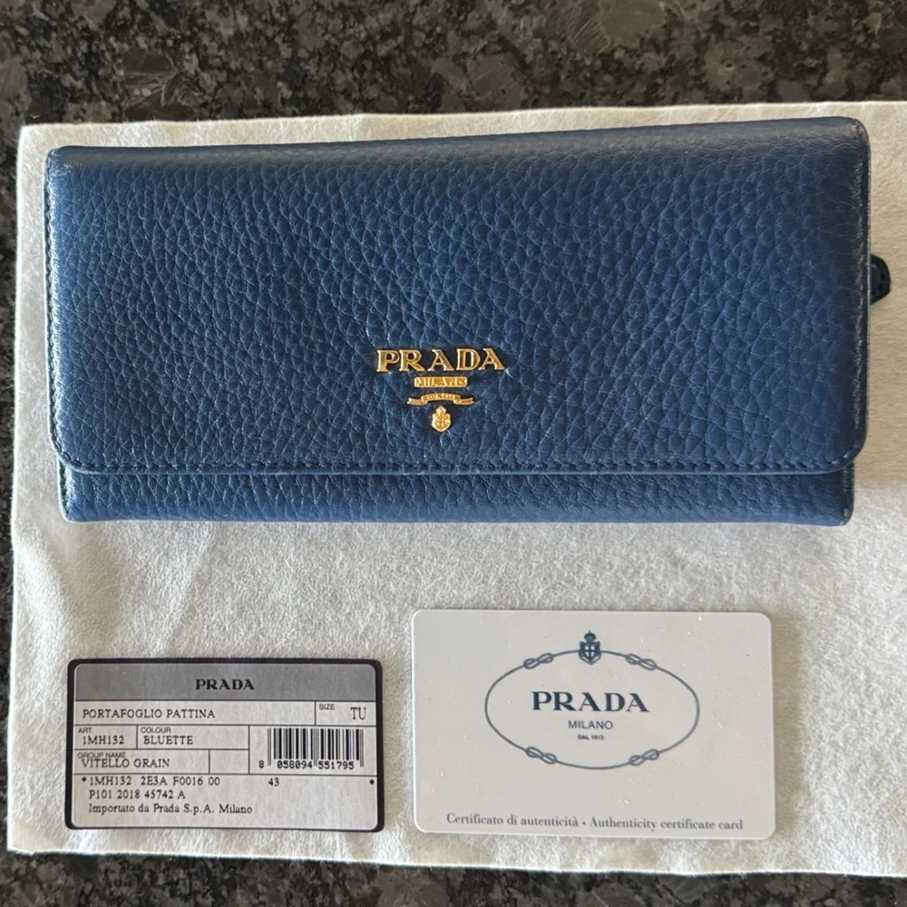 Prada Elegant Blue Wallet Set - Picture 11 of 12